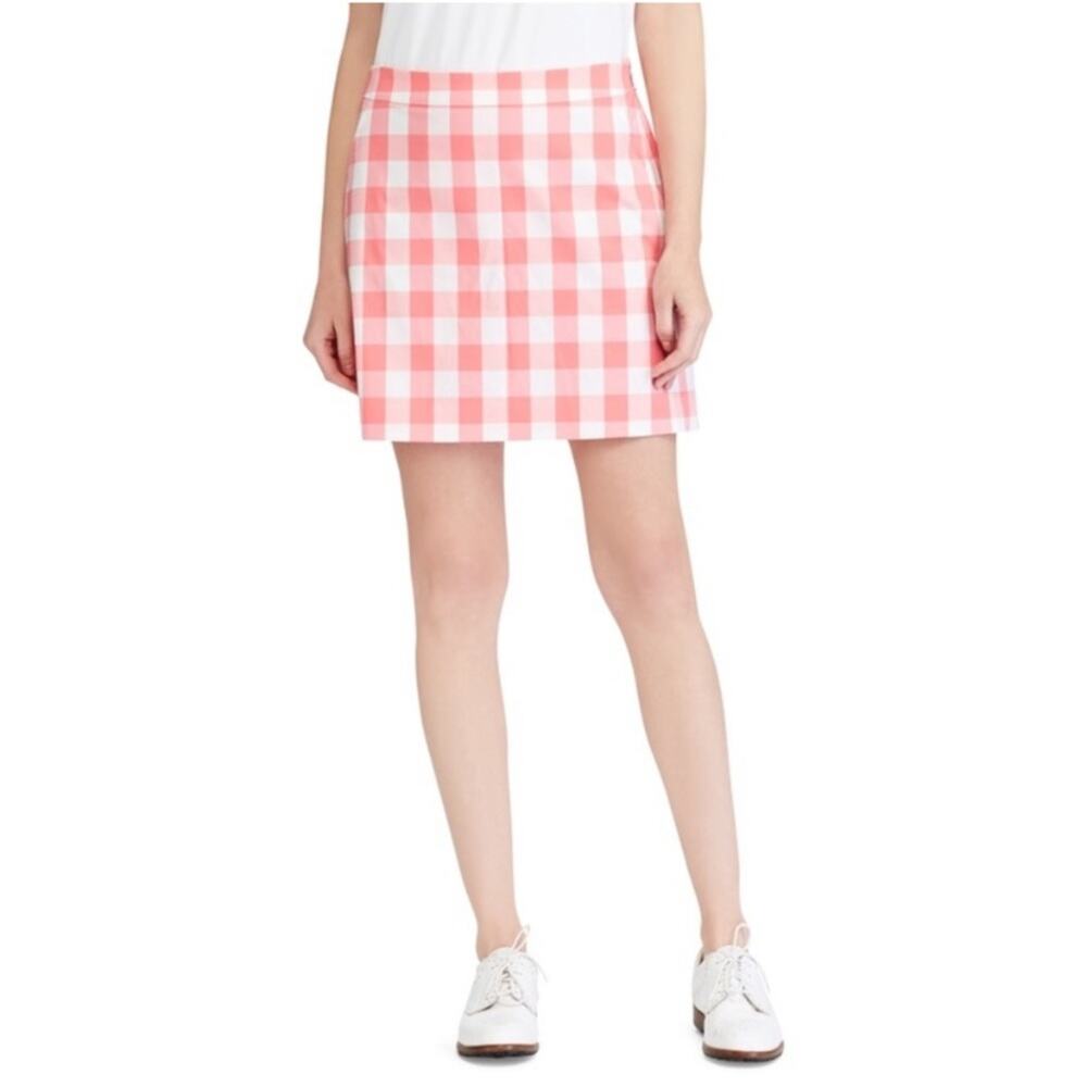 Polo Golf Ralph Lauren Pink Gingham Skirt Skort Size 12